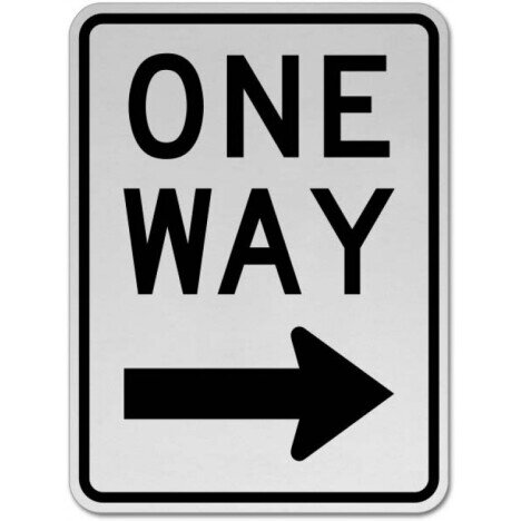 One Way Right Sign